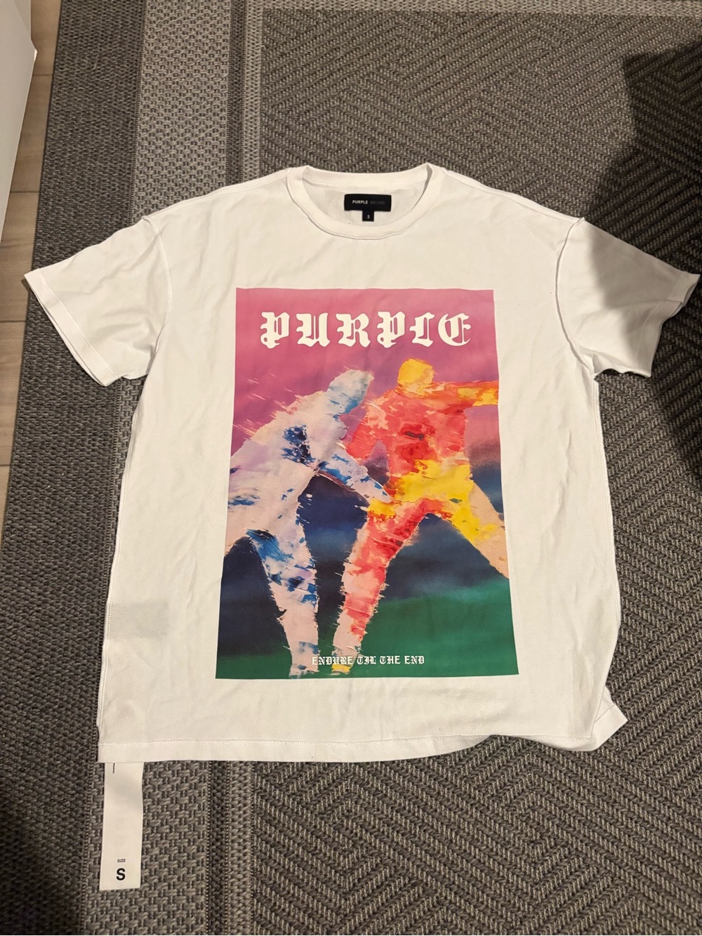 White Short-Sleeve Graphic Tee with Colorful Print